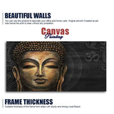 Premium Wall Painting of Gautam Buddha, Stylized Bodhi tree with OM - Decor Smart