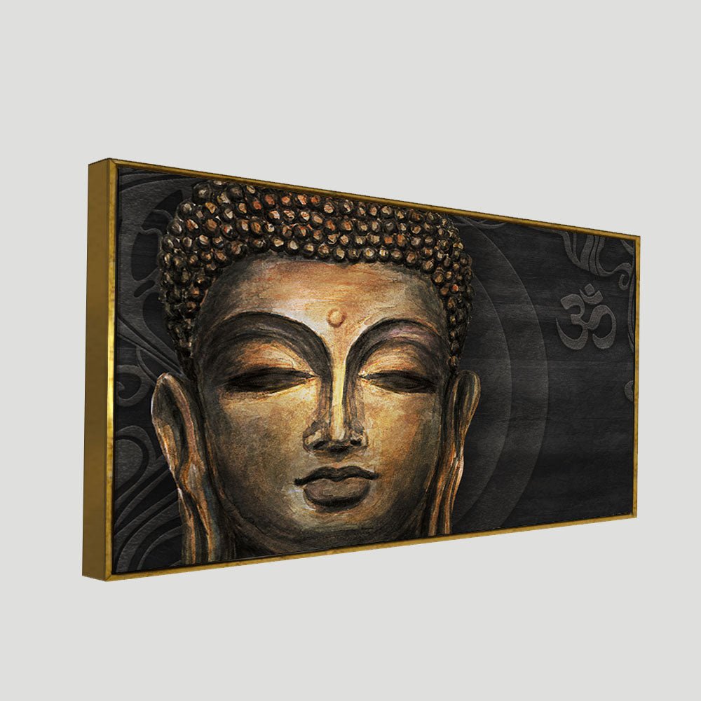 Premium Wall Painting of Gautam Buddha, Stylized Bodhi tree with OM - Decor Smart