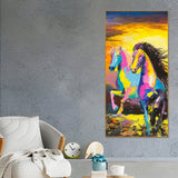 Premium Wall Painting of Horses Running in Sunset - Decor Smart