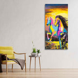 Premium Wall Painting of Horses Running in Sunset - Decor Smart