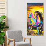 Premium Wall Painting of Horses Running in Sunset - Decor Smart