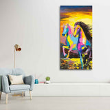 Premium Wall Painting of Horses Running in Sunset - Decor Smart