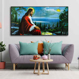 Premium Wall Painting of The prayer of Jesus Christ on the background of Jerusalem - Decor Smart