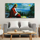 Premium Wall Painting of The prayer of Jesus Christ on the background of Jerusalem - Decor Smart