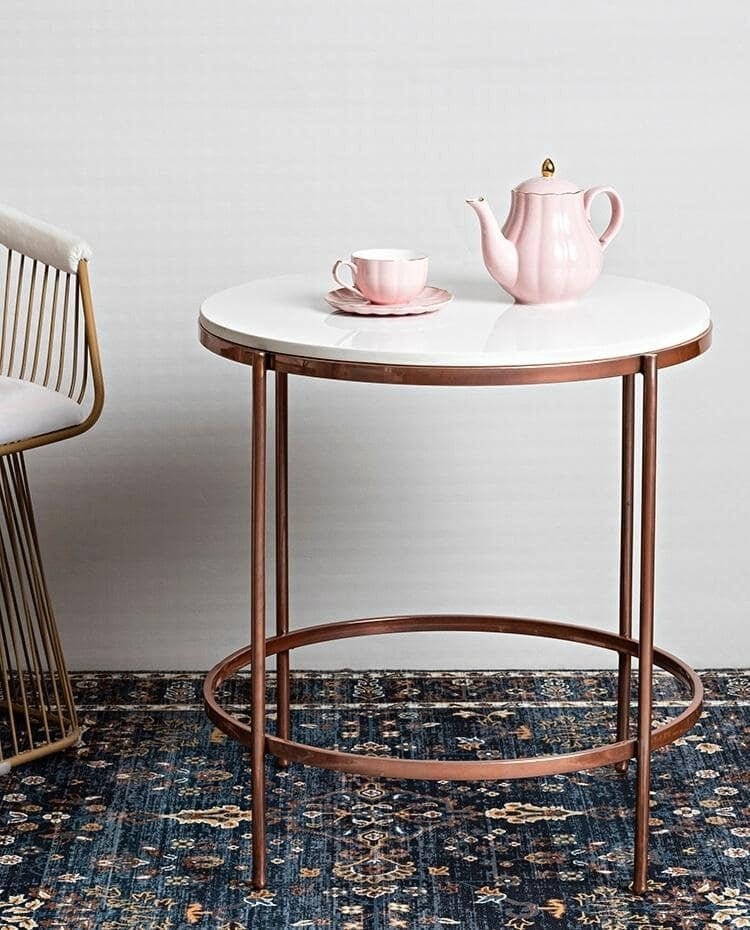 Premium White Marble Round Shape Fabian Center Table - Decor Smart