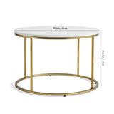 Premium White Marble Round Shaped Golden Stand Center Table - Decor Smart