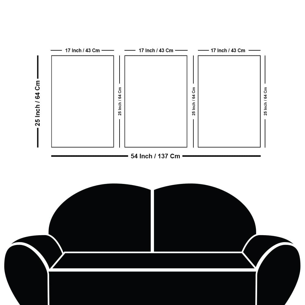 Purple Lake in Forest Premium Floating Wall Painting Set of Three - Decor Smart