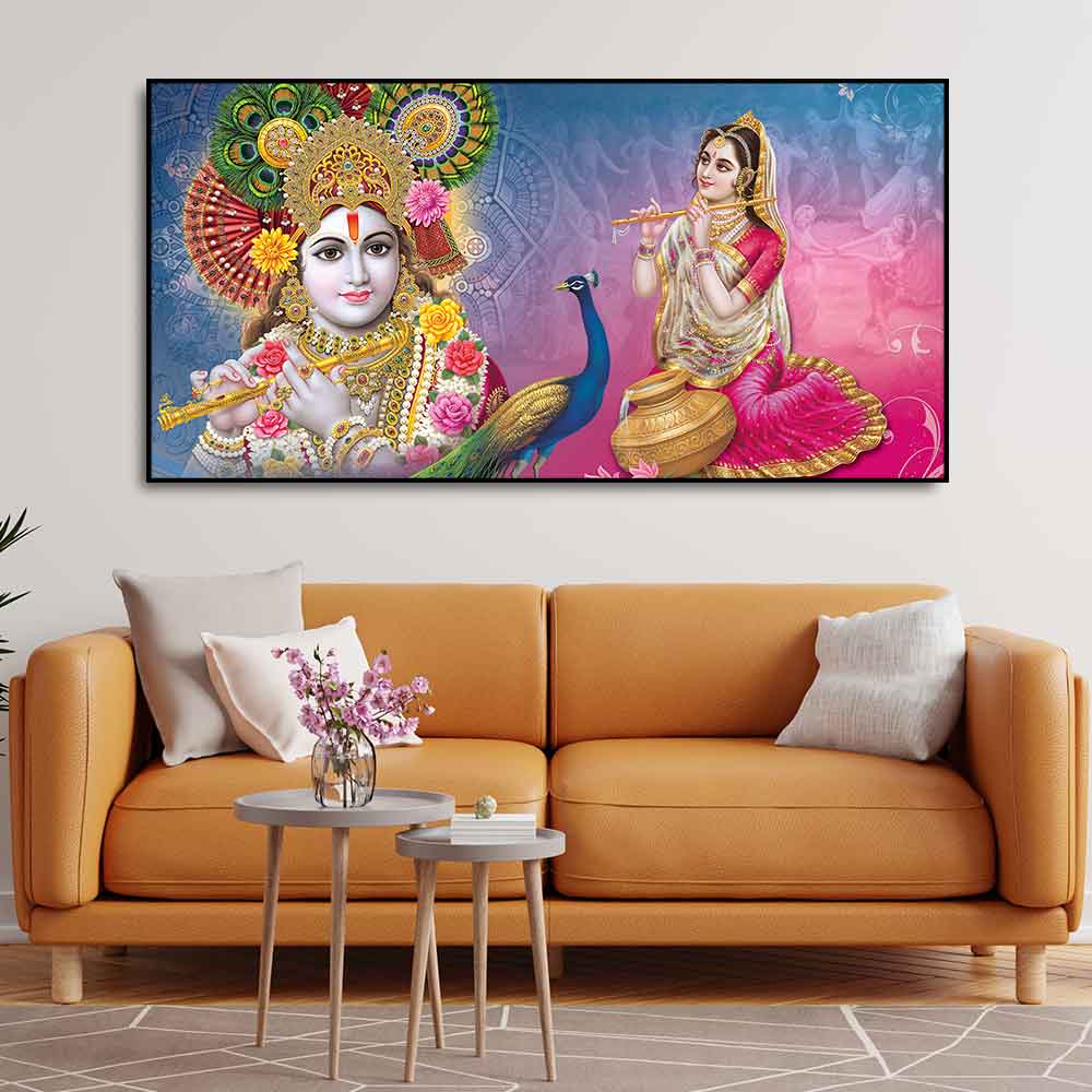Radha and Kanha Ji Canvas Wall Painting - Decor Smart