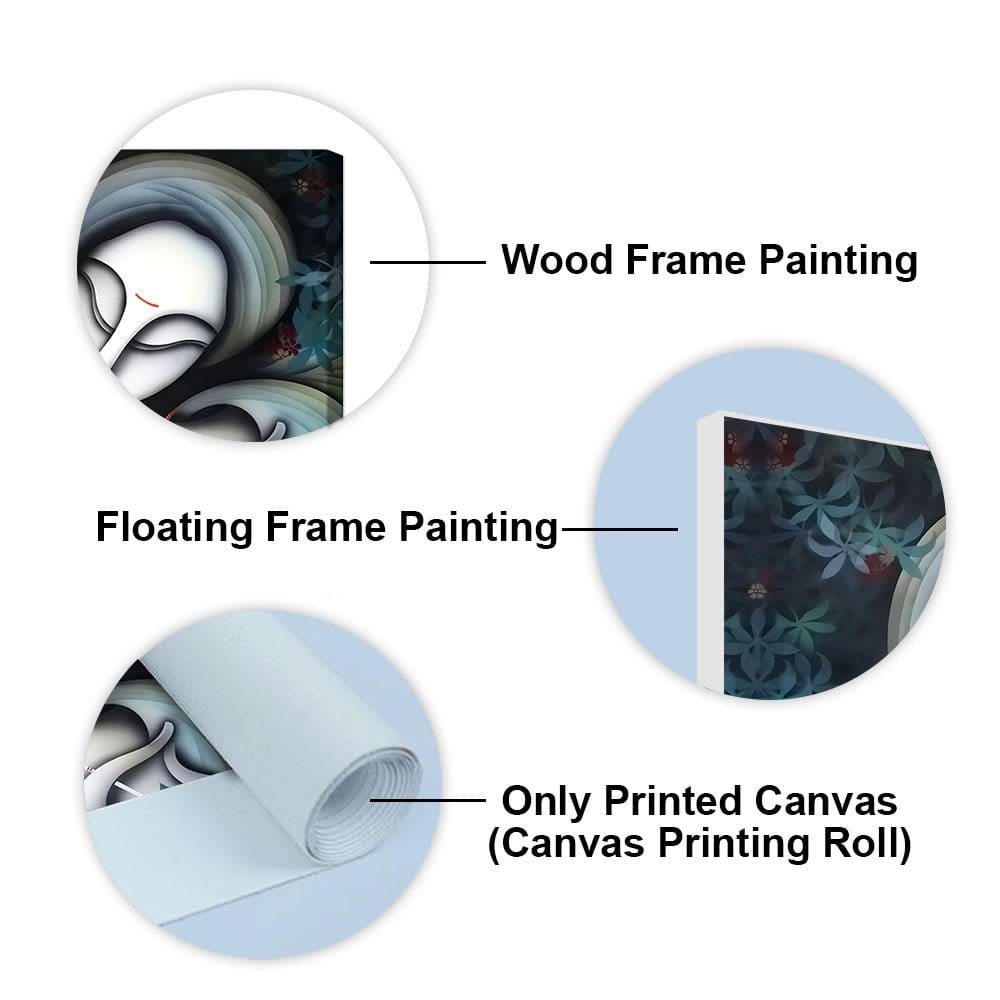 Radha Krishna Modern Grey Textured Canvas Wall Painting - Decor Smart