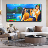 Radha Krishna Painting Canvas Big Wall Painting Wall Art - Decor Smart
