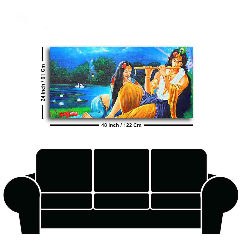 Radha Krishna Painting Canvas Big Wall Painting Wall Art - Decor Smart