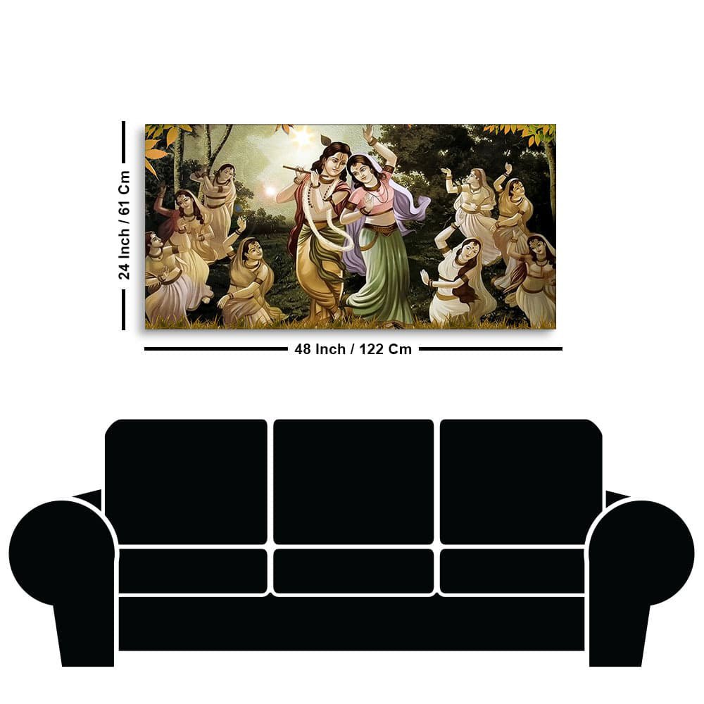 Radha Krishna Raas Leela Canvas Wall Painting - Decor Smart