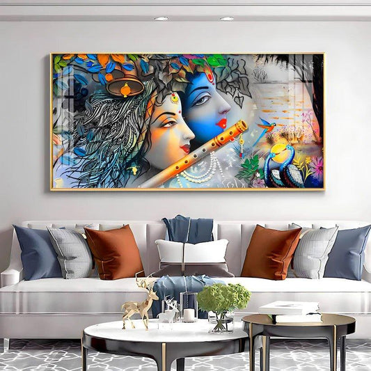 Radha Krishna Unforgetable Love Premium Acrylic Floating Wall Painting - Decor Smart