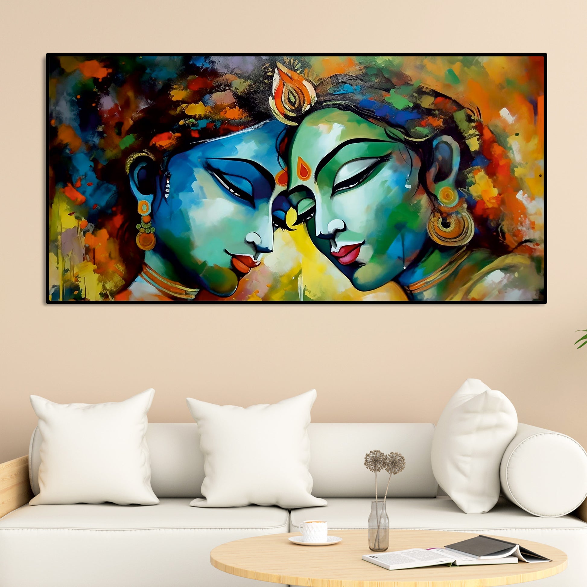 Colorful Love – Radha Rani & Krishna Wall Canvas