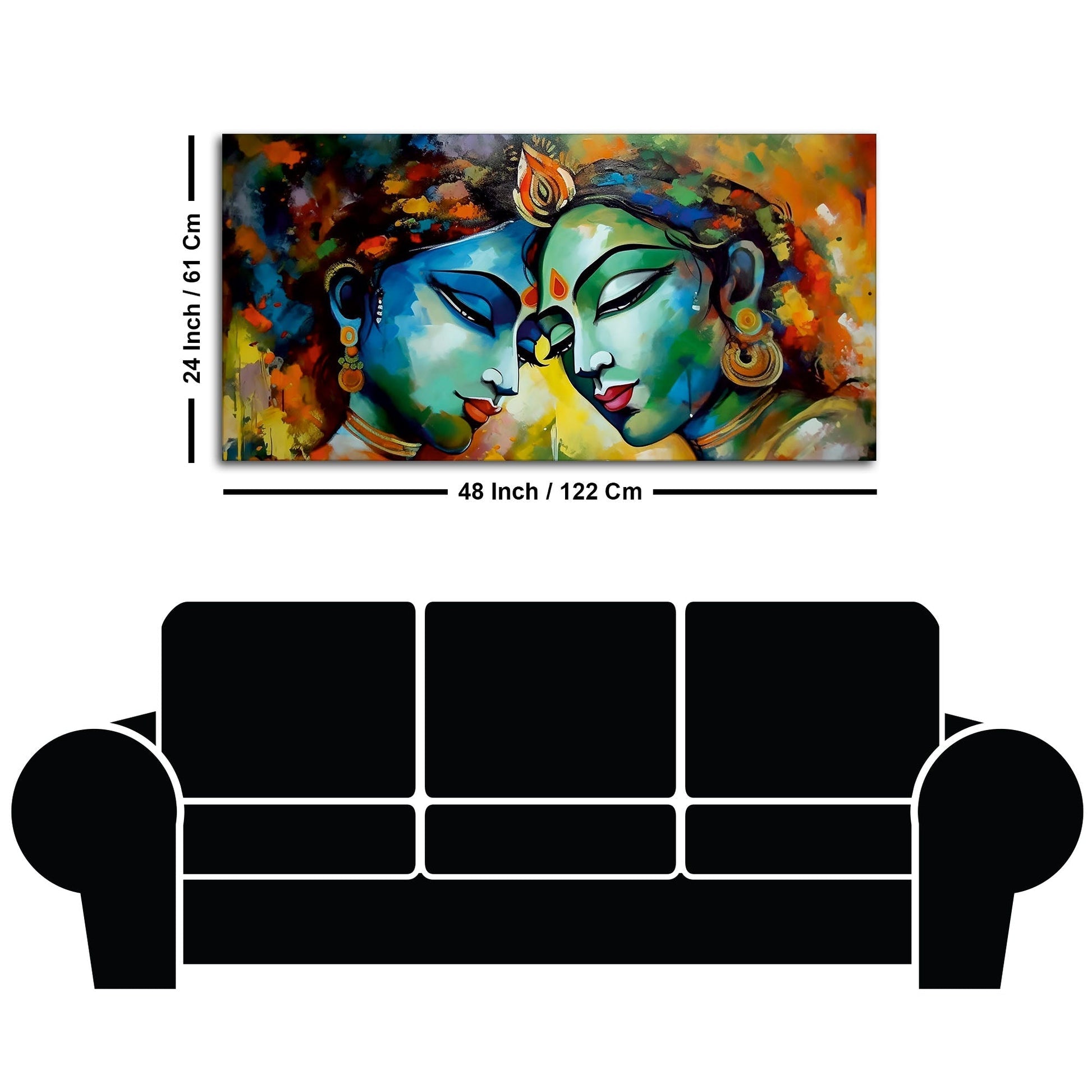 Colorful Love – Radha Rani & Krishna Wall Canvas