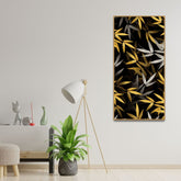 Realistic Golden Bamboo Leaves Wall Painting - Decor Smart