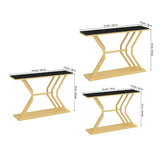 Refined Luxury Black Marble Hallway Console Table - Decor Smart