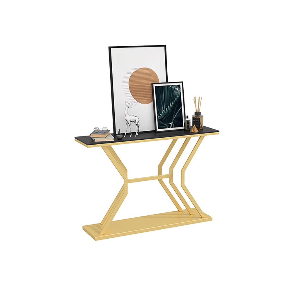 Refined Luxury Black Marble Hallway Console Table - Decor Smart