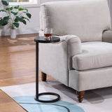 Ring Base Black Marble Designer Side Table - Decor Smart