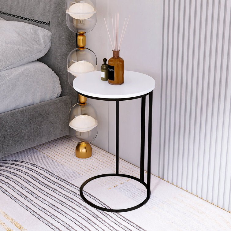 Round White Marble Designer Side Table - Decor Smart