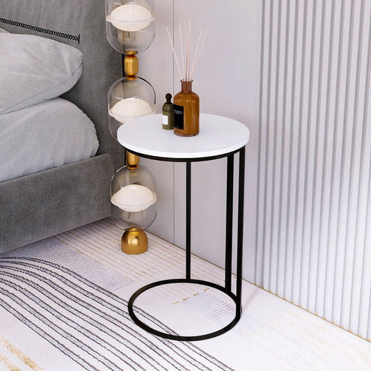 Round White Marble Designer Side Table - Decor Smart