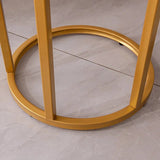 Rounded Shaped Golden Metal End Side Table - Decor Smart