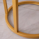 Rounded Shaped Golden Metal End Side Table - Decor Smart