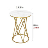 Rounded Side End Designer Golden Metal Finish Side Table - Decor Smart