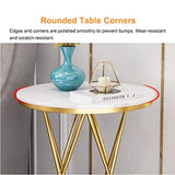 Rounded Side End Designer Golden Metal Finish Side Table - Decor Smart