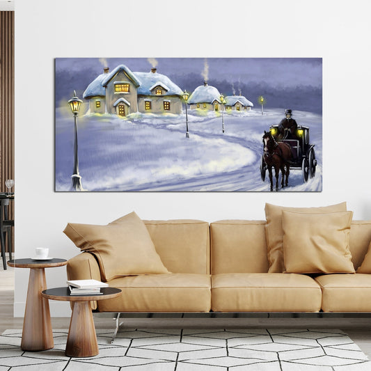 Rural Landscape in Winters Wall Painting - Decor Smart