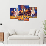 Seven Horses 4 Pieces Premium Canvas Bedroom Wall Painting - Decor Smart