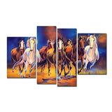 Seven Horses 4 Pieces Premium Canvas Bedroom Wall Painting - Decor Smart