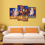 Seven Horses 4 Pieces Premium Canvas Bedroom Wall Painting - Decor Smart