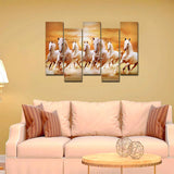 Seven Horses Five Pieces Premium Canvas Wall Painting - Decor Smart