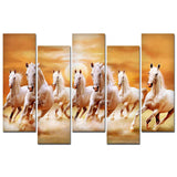 Seven Horses Five Pieces Premium Canvas Wall Painting - Decor Smart
