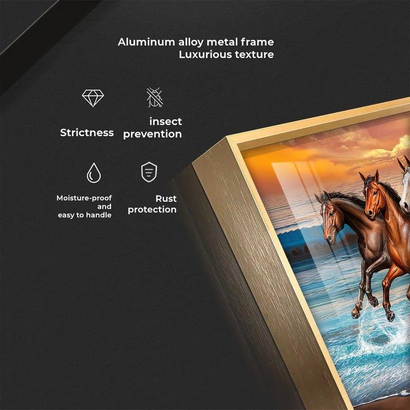 Seven Horses Running Premium Acrylic Floating Wall Painting - Decor Smart
