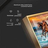 Seven Horses Running Premium Acrylic Floating Wall Painting - Decor Smart