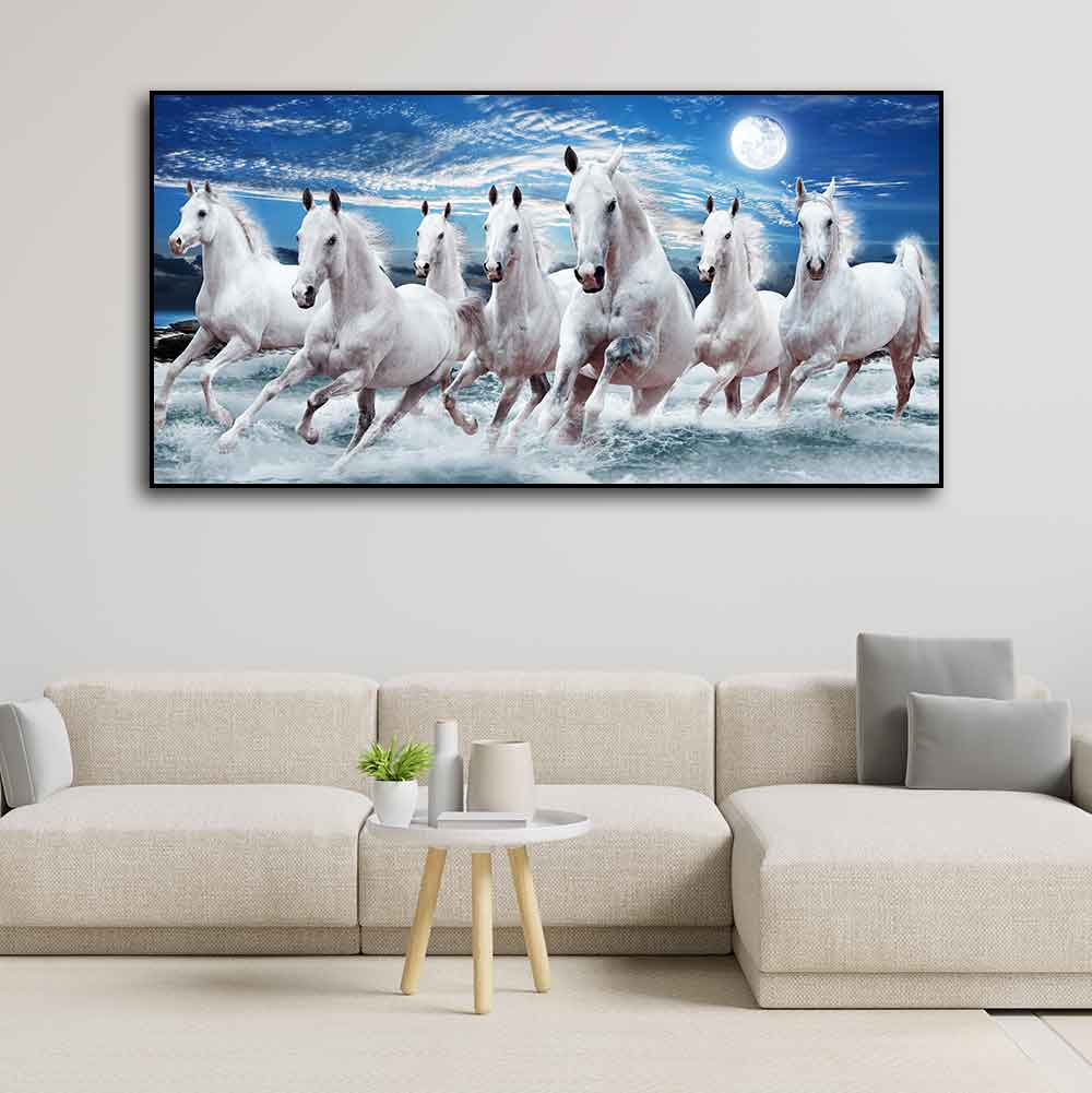 Seven Running Horses in Water – Dynamic Wall Art by Decor Smart