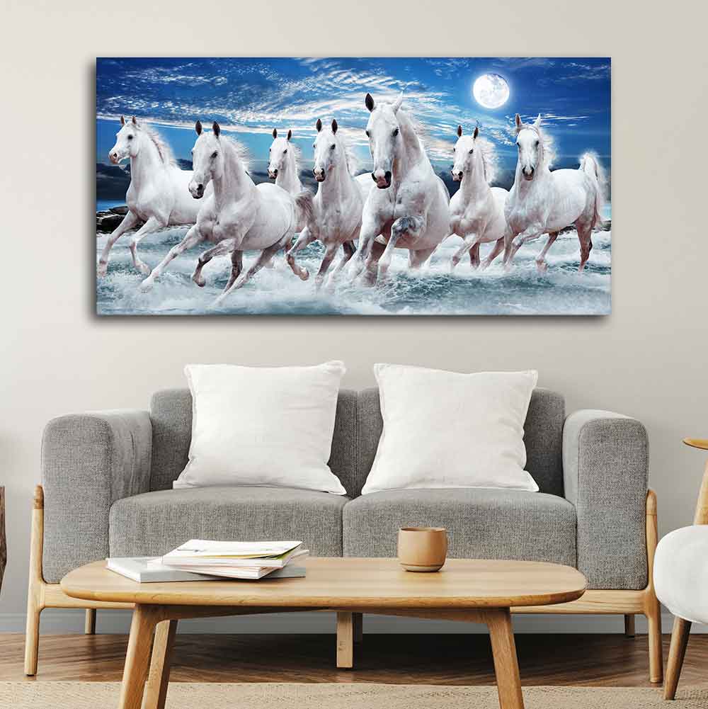 Seven Running Horses in Water – Dynamic Wall Art by Decor Smart
