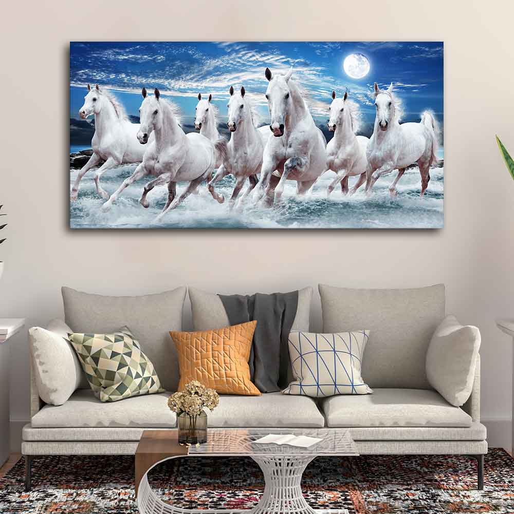 Seven Running Horses in Water – Dynamic Wall Art by Decor Smart