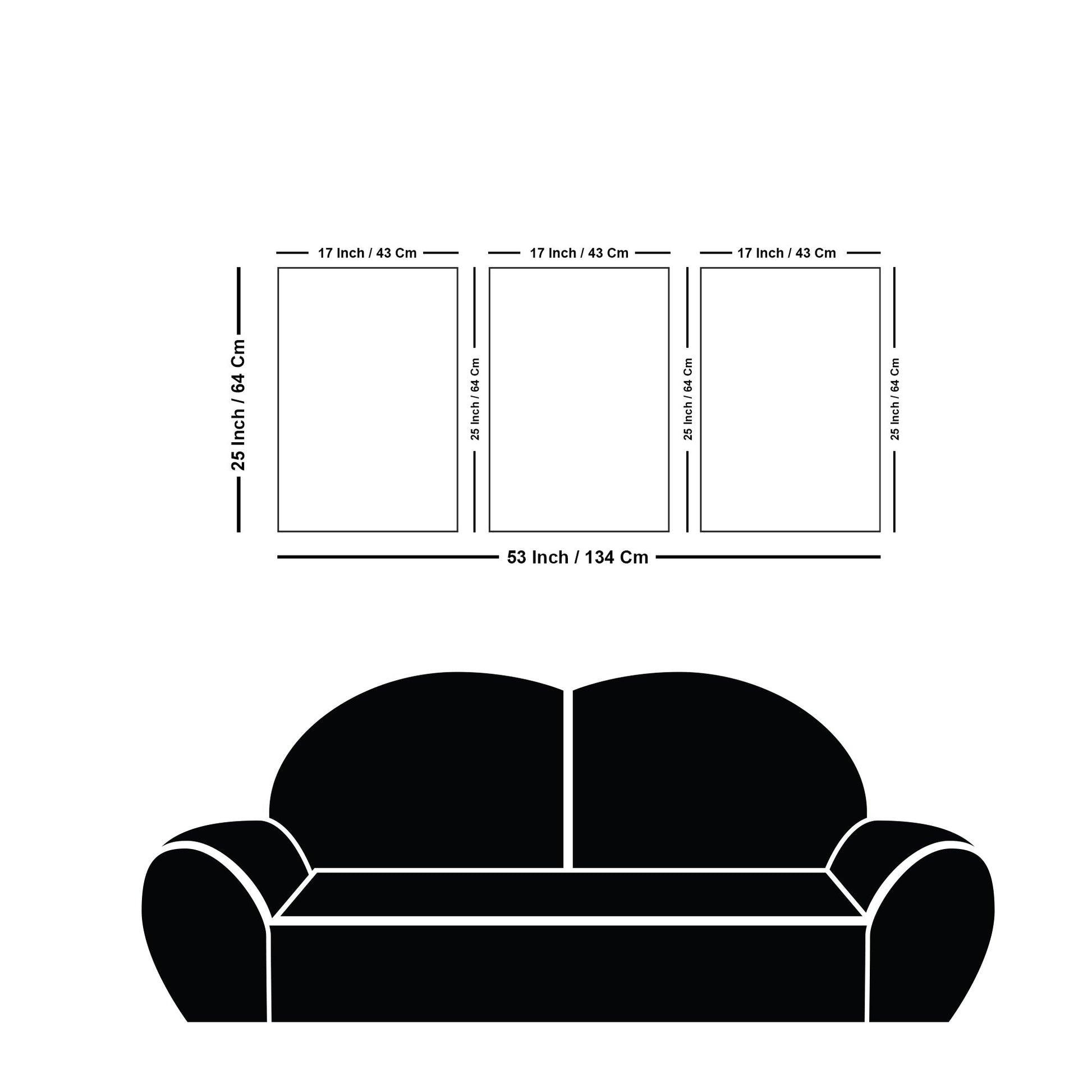 Shapes & Textures Decorative Floating Canvas Wall Painting Set of Three - Decor Smart