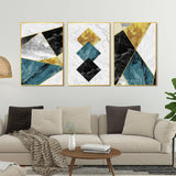 Shapes & Textures Decorative Floating Canvas Wall Painting Set of Three - Decor Smart
