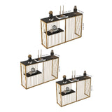 Shelf Sintered Stone Top Black & Gold Console Table - Decor Smart