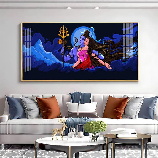 Shiv Shakti Premium Acrylic Floating Wall Painting - Decor Smart