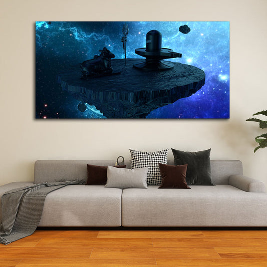 Shiva Lingam and Nandhi Statue Canvas Wall Painting - Decor Smart