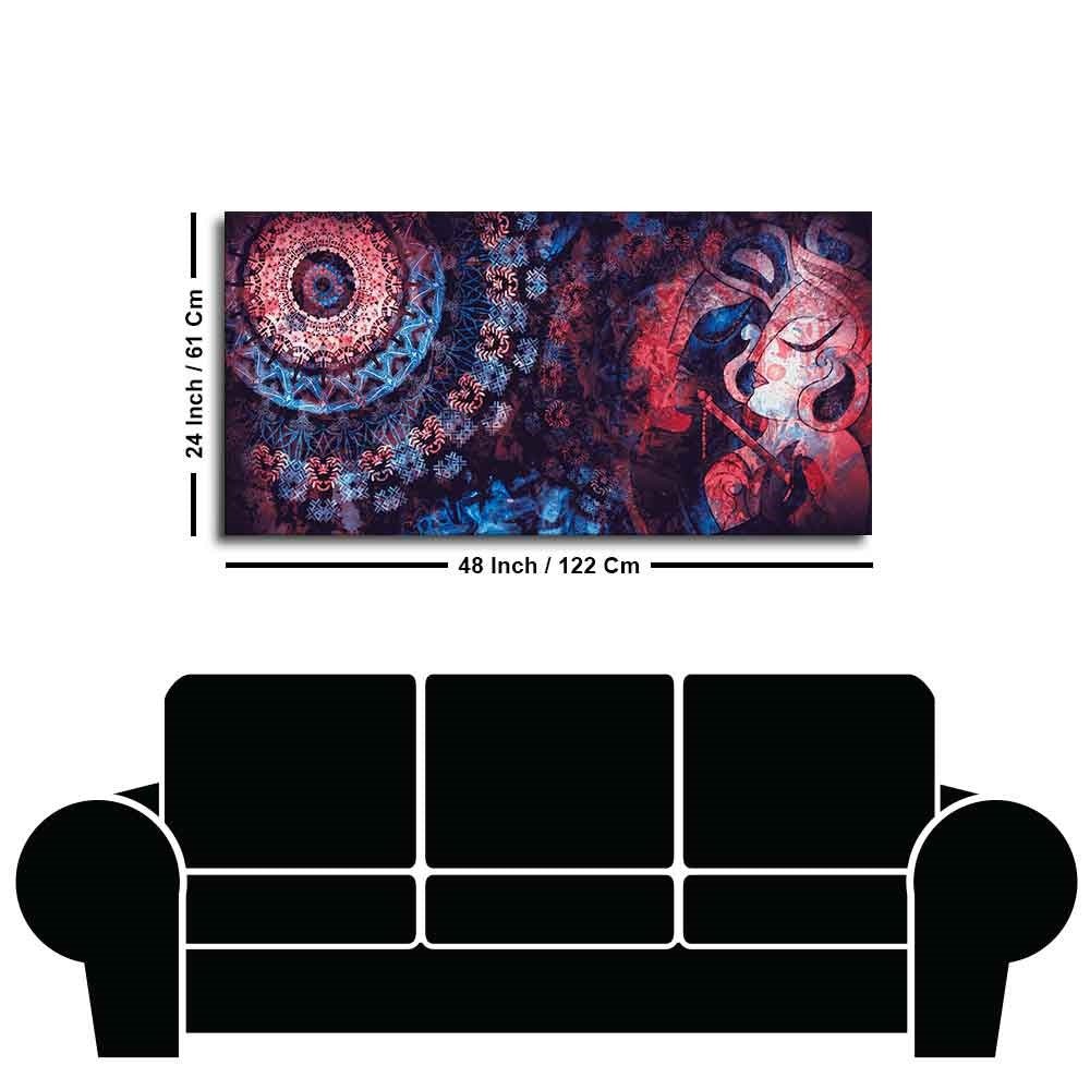 Shree Radha Krishna Ancient Indian Vedic Big Wall Painting Wall Art - Decor Smart