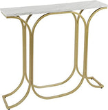 Sleek Entryway Elegance Rectangular White Marble Console Table - Decor Smart