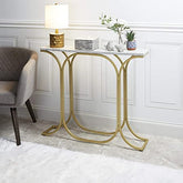 Sleek Entryway Elegance Rectangular White Marble Console Table - Decor Smart