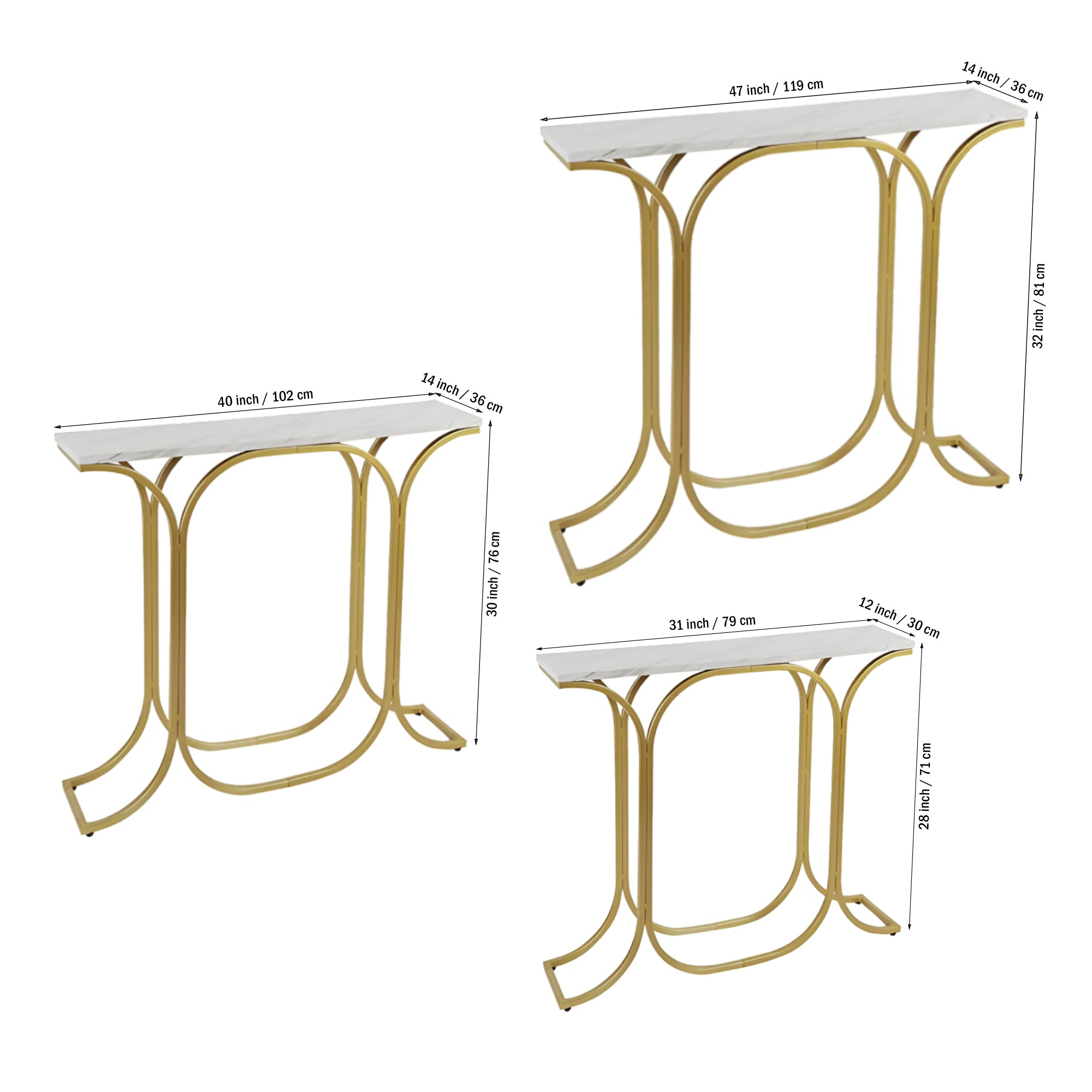 Sleek Entryway Elegance Rectangular White Marble Console Table - Decor Smart