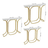 Sleek Entryway Elegance Rectangular White Marble Console Table - Decor Smart